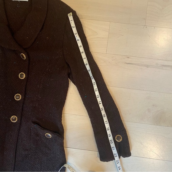 St. John Vintage Brown Santana Knit Overcoat Trench Coat - Picture 5 of 8